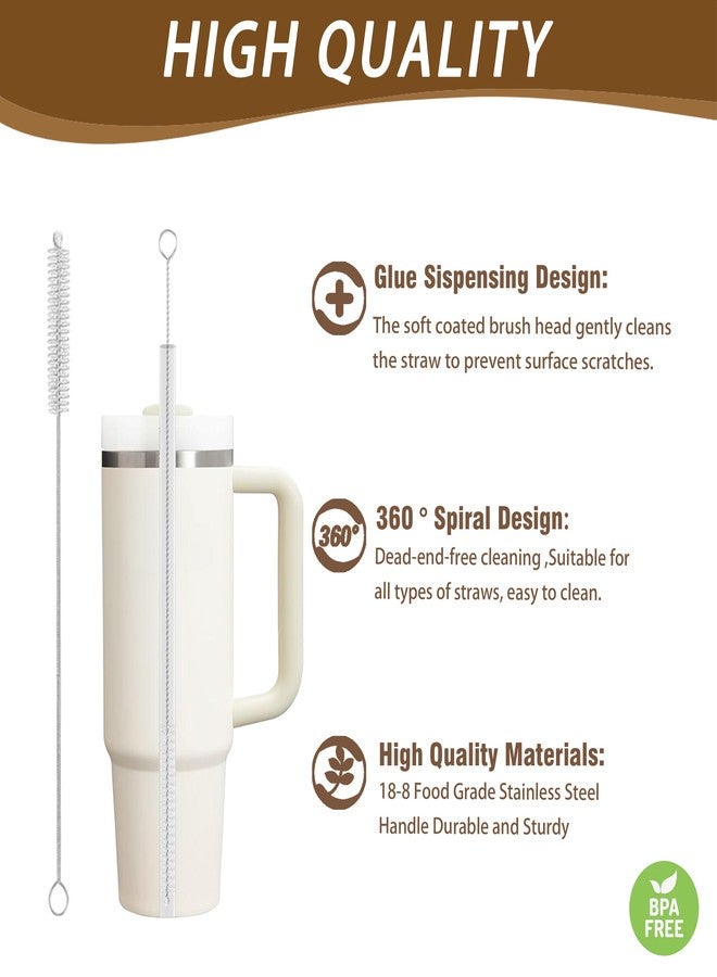 CIDYAUST Straw Cleaner for Baby Bottles,Stanley Straw Cleaner Brush for 20/30/40oz Stanley Mugs,Straw Cleaner Brush with Bushy Bristles,Straw Brush Cleaner for Various Straws and Hummingbird Feeders(3 Pack). - Image 3
